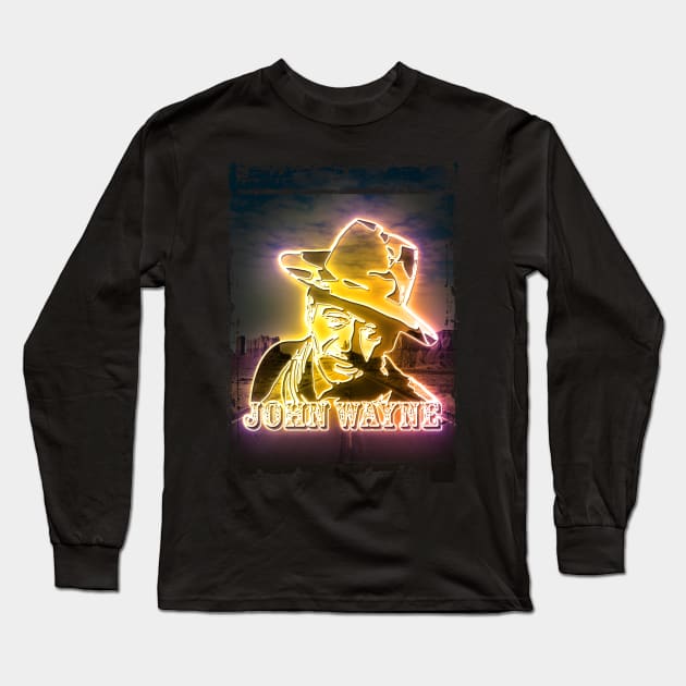 Wayne neon art Long Sleeve T-Shirt by PrintstaBee